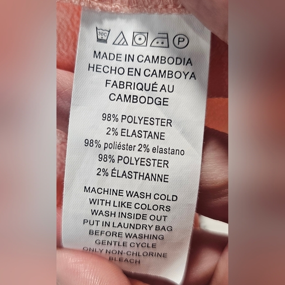 Michael Kors Women’s Sheer Solid Peach Short Sleeve Half Zip Blouse Size L - Picture 8 of 10